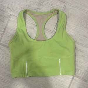 High-Impact Lime Green Racerback Sports Bra